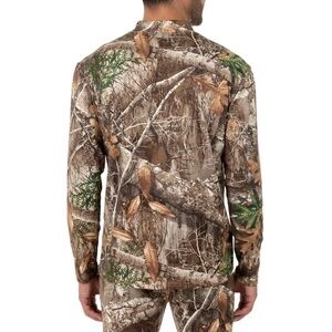 🪵🍂 Realtree Men Unisex Camouflage Mock Neck Long Sleeve Shirt L Gorpcore